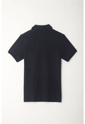 Tennis Polo Azul Slim Fit Cuello Tejido Para Hombre