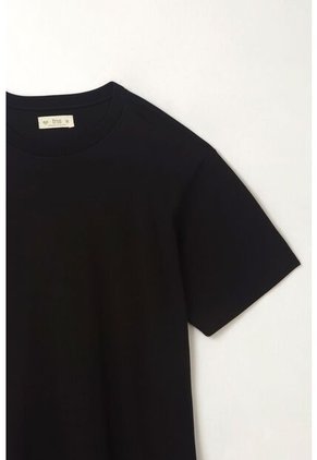 Tennis Camiseta Oversize Con Cuello En Rib Negra Para Mujer