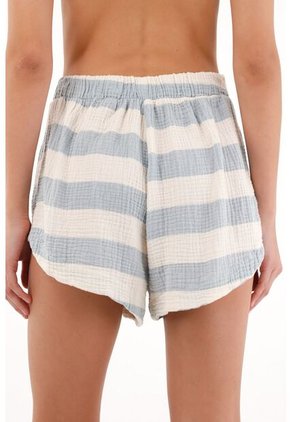 Tennis Short Con Diseño Estampado A Rayas Azules Para Mujer