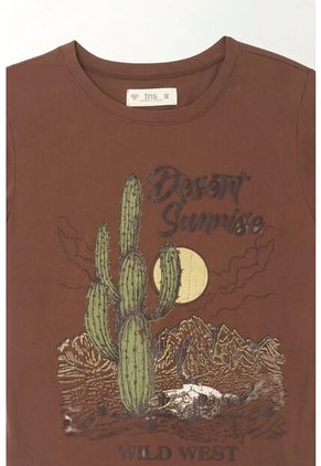 Tennis Camiseta Crop Con Estampado Café Para Mujer