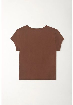 Tennis Camiseta Crop Con Estampado Café Para Mujer