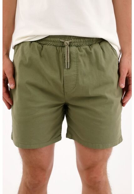 Tennis Bermuda En Dril Con Pretina Elástica Verde Para Hombre