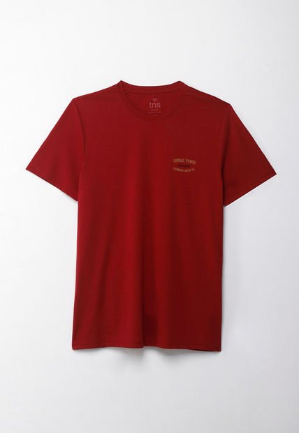 Camiseta Manga Corta Estampada Roja Para Hombre