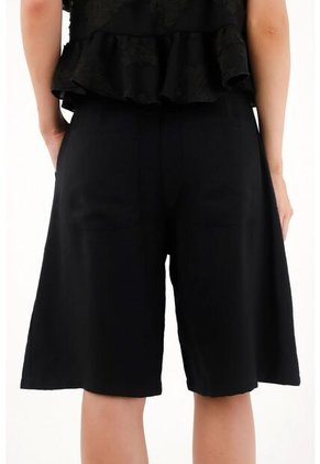 Tennis Bermuda Con Diseño De Prenses Negra Para Mujer