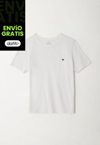 Camiseta Manga Corta Blanca Para Niño Tennis