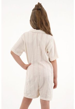 Enterizo De Manga Corta Crudo Niña