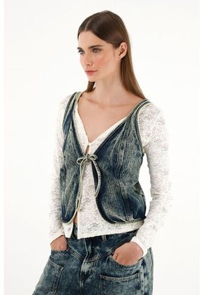 Tennis Chaleco En Denim Para Mujer