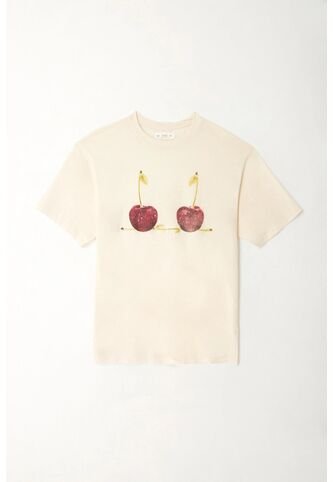 Tennis Camiseta Oversized Estampado Cerezas Crudo Para Mujer Tennis