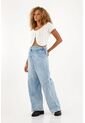 Tennis Jean Wide Leg Asimétrico De Tiro Bajo Para Mujer de Tennis