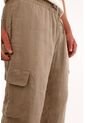 Tennis Pantalón En 100% Lino Bota Recta Café Para Hombre de Tennis
