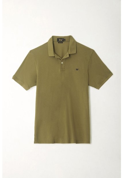 Tennis Polo Verde Con Raqueta Multicolor De Silueta Amplia Para Hombre