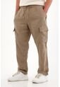 Tennis Pantalón En 100% Lino Bota Recta Café Para Hombre de Tennis
