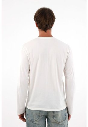 Tennis Camiseta Manga Larga Con Botones Crudo Para Hombre