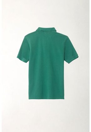 Polo Cuello Tejido Verde Para Niño