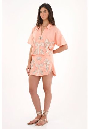 Camisa Con Estampado Especial Rosada Para Mujer