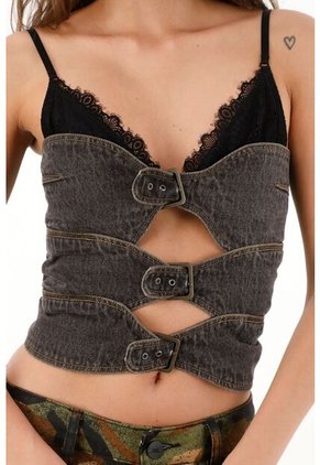 Tennis Camisa Strapless Azul Reversible Para Mujer