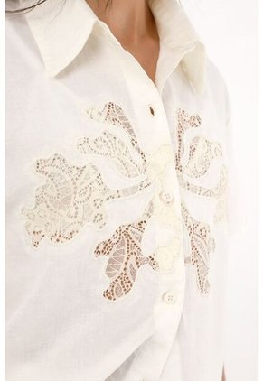 Tennis Camisa Crop Con Detalles De Encaje Crudo Para Mujer