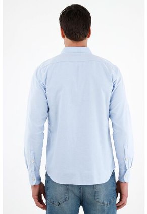 Tennis Camisa Azul Manga Larga Para Hombre