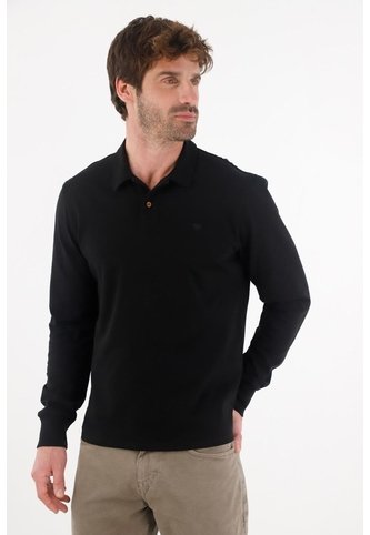 Tennis Camiseta Manga Larga Negra Con Acabado Suave Para Hombre Tennis