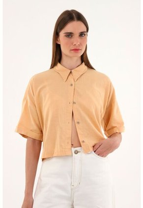 Tennis Camisa Manga Corta Naranja Para Mujer
