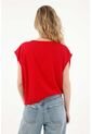 Tennis Camiseta Con Drappeado Rojo Para Mujer de Tennis