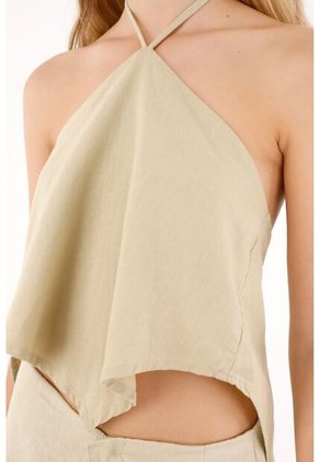 Camisa Con Escote Halter Café Para Mujer