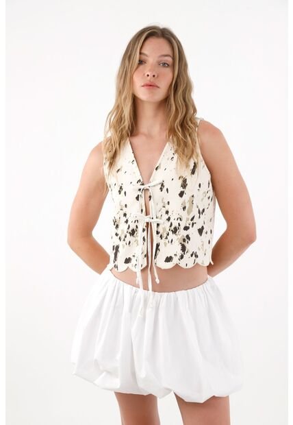 Tennis Falda Corta Tipo Globo Blanca Para Mujer