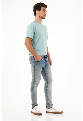Tennis Jean Super Skinny Tiro Medio Con Efecto Empolvado Para Hombre