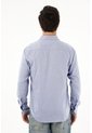 Tennis Camisa Azul Con Diseño Preteñido Manga Larga Para Hombre de Tennis