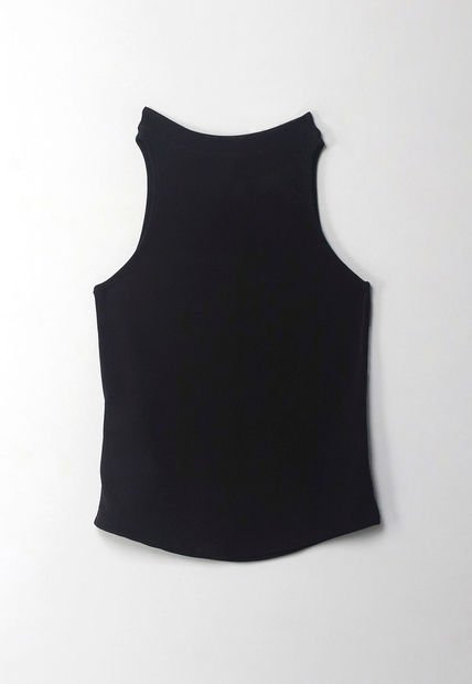 Camiseta En Tela Tejida Con Brillo Negra Para Mujer