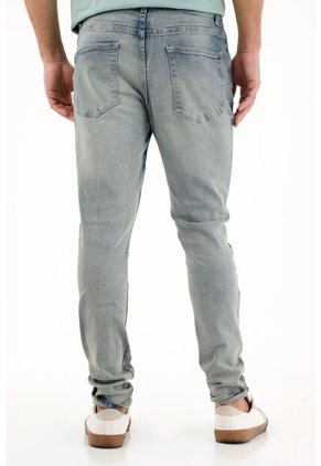 Tennis Jean Super Skinny Tiro Medio Con Efecto Empolvado Para Hombre