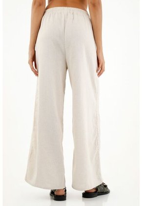 Pantalón Crudo Tipo Lino Para Mujer