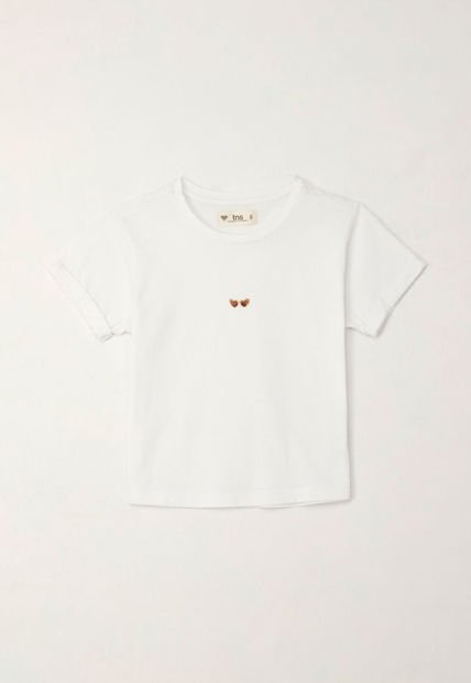Camiseta Básica Estampada Blanca Para Niña