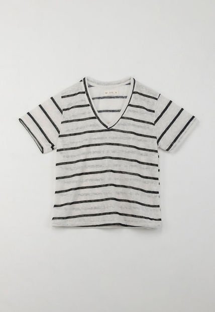 Camiseta Con Diseño Preteñido A Rayas Para Mujer