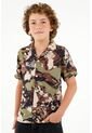 Camisa Camuflada Manga Corta Para Niño de Tennis