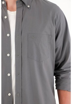 Tennis Camisa Clásica Manga Larga Gris Para Hombre