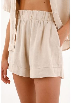 Tennis Bermuda Crudo En 100% Lino Para Mujer