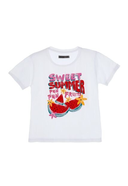 Camiseta Estampada Blanca Para Niña