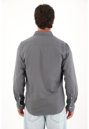 Tennis Camisa Clásica Manga Larga Gris Para Hombre