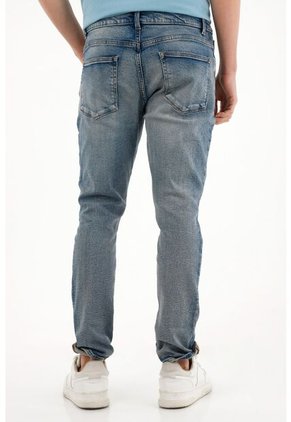Tennis Jean Skinny Tiro Medio Azul Para Hombre
