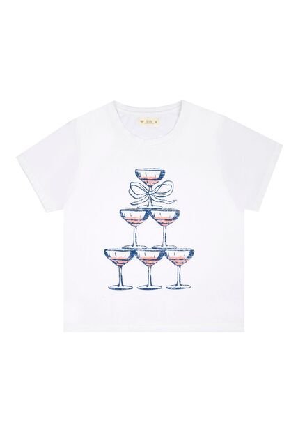 Tennis Camiseta Blanca Manga Corta Con Estampado Para Mujer