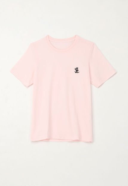 Camiseta Con Estampado En Algodón 100% Rosada Para Niño