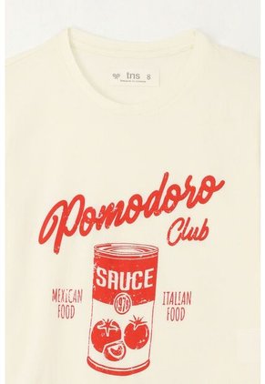 Camiseta Básica Estampada Crudo Para Niña