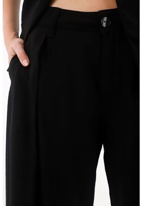 Tennis Pantalón Bota Recta Amplia Negro Para Mujer