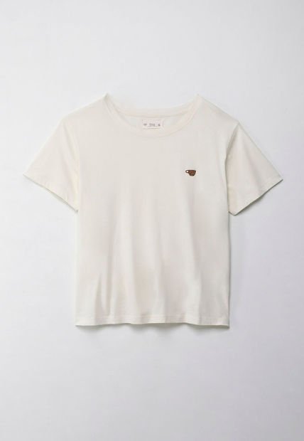 Camiseta Con Estampado En Punto Corazón Crudo Para Mujer