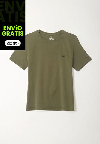 Camiseta Verde Cuello Redondo Para Niño Tennis