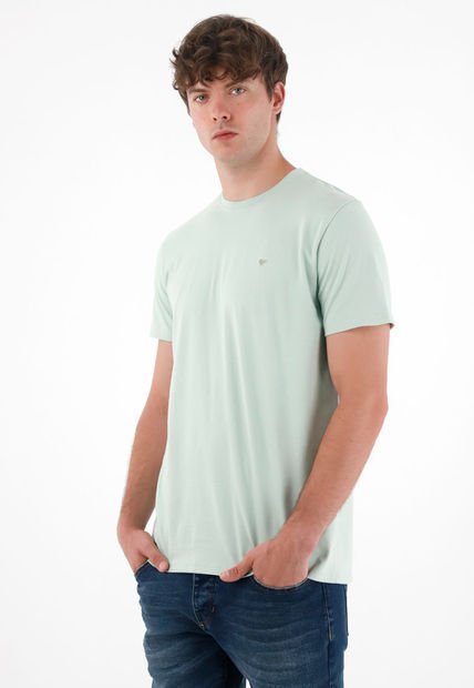 Camiseta Manga Corta En 100% Algodón Verde Para Hombre
