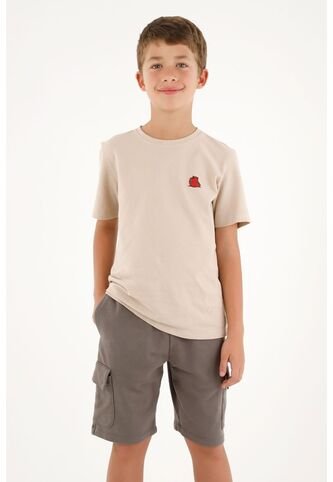 Camiseta Básica Café Con Estampado En Punto Corazón Para Niño Tennis