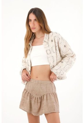 Tennis Falda De Silueta Fluida Con Bolero Café Para Mujer