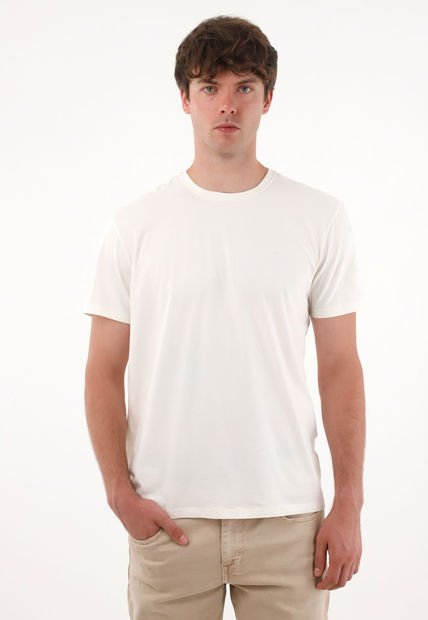Camiseta Con Raqueta Estampada Crudo Para Hombre
